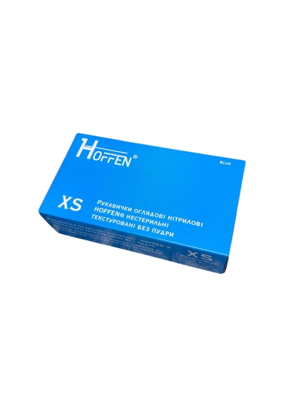 Рукавиці нітрил. сині HOFF MEDICAL ХS (100шт/уп) (10уп/ящ)