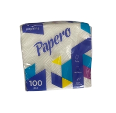 Серветка паперова Papero 1-шар 240*240мм 100арк білі