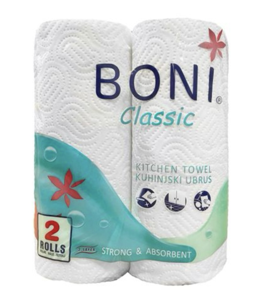 Паперові рушники BONI CLASSIC 2шт 2 шар /5781