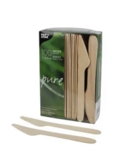 Ніж дерев'яний 16см  Ніж одноразовий дерев'яний 16см 100шт/уп (1/20)