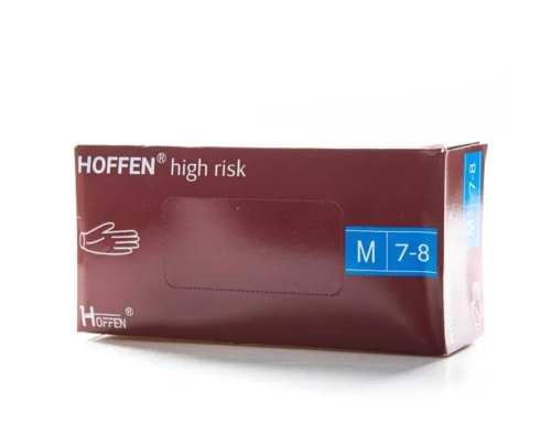 Рукавиці латексні Hoff High Risk М (50шт/уп) (10уп/ящ)