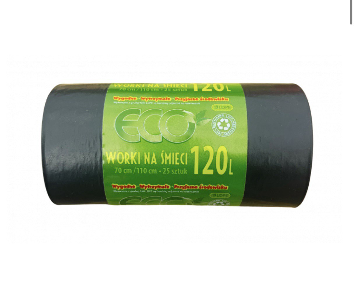 Пакети для сміття ECO Польща 120л/25шт (1/20)