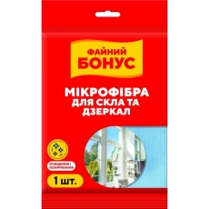 Серветка мікрофібра для скла та дзеркал Файний бонус