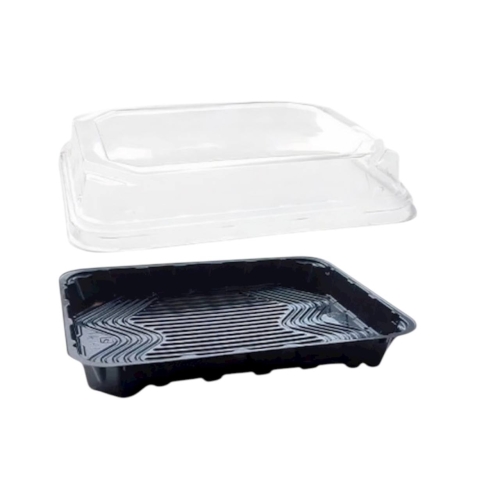 Крышка пластиковая 63 ПЭТ 185*138*25 прозрачная