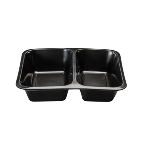 Лоток РР (ланч бокс) Т-2 чорний, 227*178*40мм (50/400)