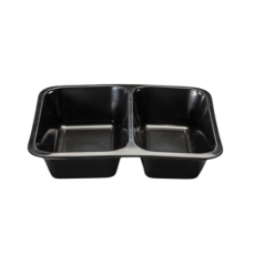 Лоток РР (ланч бокс) Т-2 чорний, 227*178*40мм (50/400)