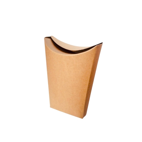 Упаковка для картоплі фрі з кришкою крафт XL 