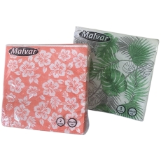 Серветки паперові 30*30 2-х шар Malval в асорт. 40шт  (48шт/ящ) )(16шт/ящ)