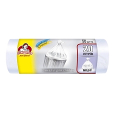 Пакети для сміття ТМ "Помічниця" 20 л 50 шт HDPE, 40см х 45см, білі