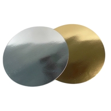 Підложка ламінована під торт зол/срібло d21, 22