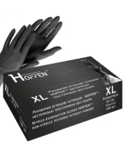 Рукавиці нітрил. HOFFEN чорні XL без пудри (100шт/уп) (10уп/ящ)